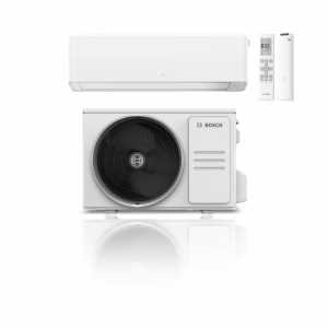 Bosch Climate 7100i 35 HE luftvärmepump installerad av ESMA Solutions i Västerås – energieffektiv värme och kyla för nordiskt klimat.